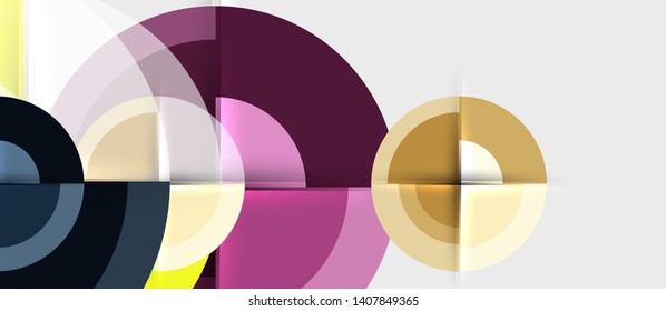 Geometric design abstract background - circles, vector