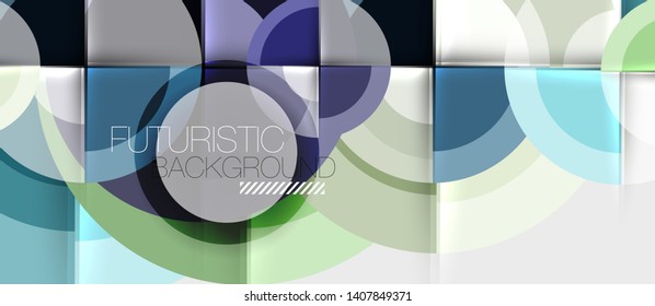 Geometric design abstract background - circles, vector