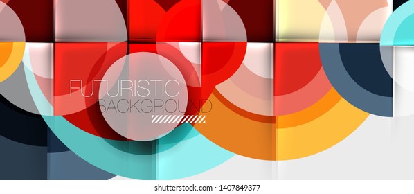 Fondo abstracto de diseño geométrico - círculos, plantilla de negocio moderna