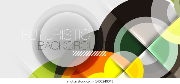 Geometric design abstract background - circles, vector