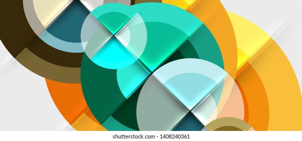 Fondo abstracto de diseño geométrico - círculos, vector