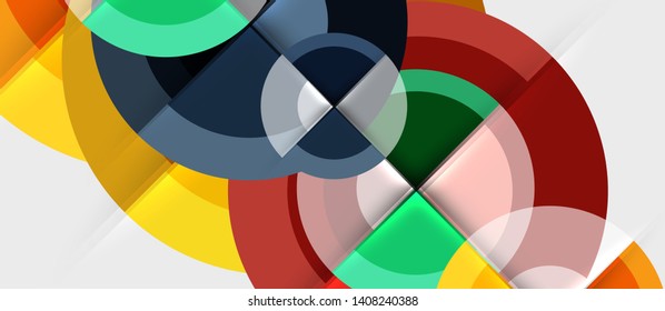 Geometric design abstract background - circles, vector