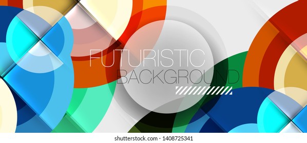 Geometric design abstract background - circles, modern business template