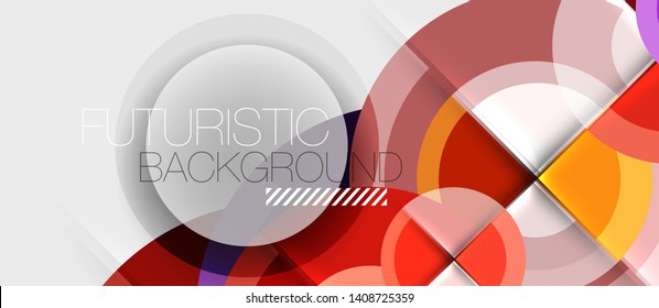 Geometric design abstract background - circles, vector