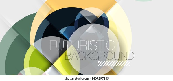 Geometric design abstract background - circles, vector