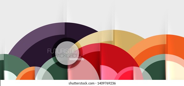 Geometric design abstract background - circles, vector
