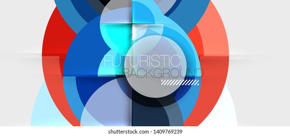 Fondo abstracto de diseño geométrico - círculos, vector