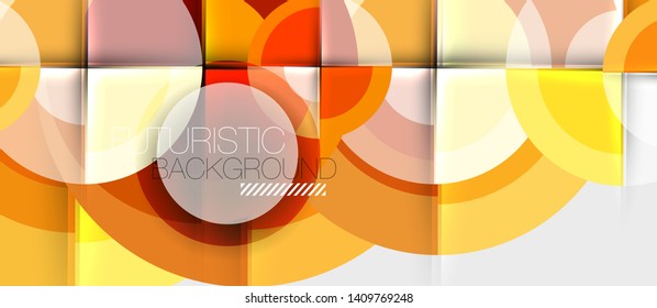 Geometric design abstract background - circles, vector