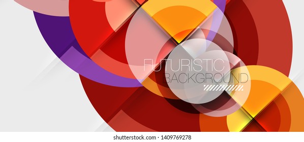 Plano de fundo abstrato de design geométrico - círculos, vetor