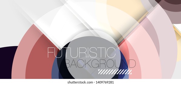 Geometric design abstract background - circles, vector