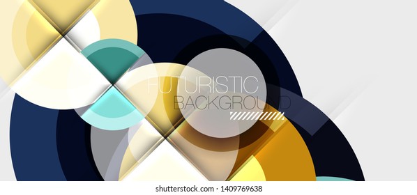 Geometric design abstract background - circles, modern business template