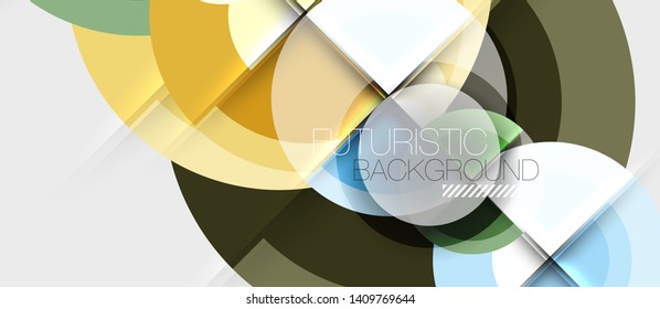 Geometric design abstract background - circles, modern business template