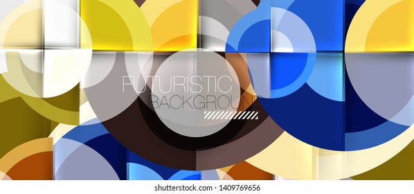 Geometric design abstract background - circles, modern business template