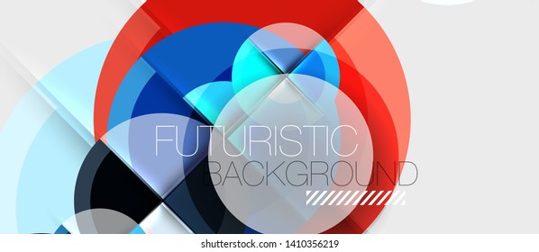 Geometric design abstract background - circles, vector