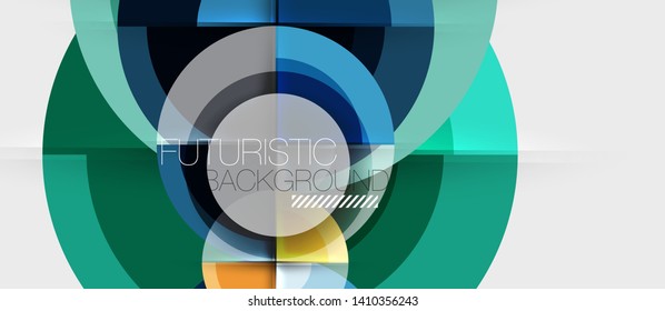 Fondo abstracto de diseño geométrico - círculos, vector