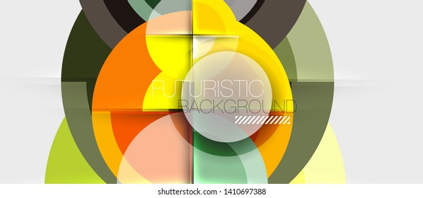 Fondo abstracto de diseño geométrico - círculos, vector
