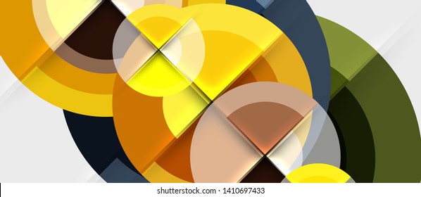 Geometric design abstract background - circles, modern business template