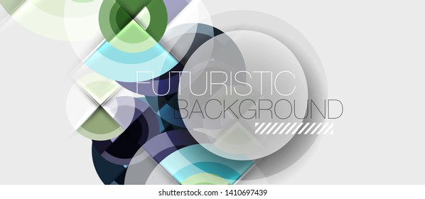 Geometric design abstract background - circles, vector