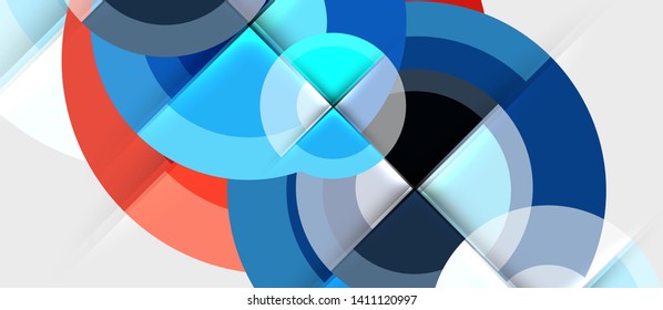 Fondo abstracto de diseño geométrico - círculos, vector