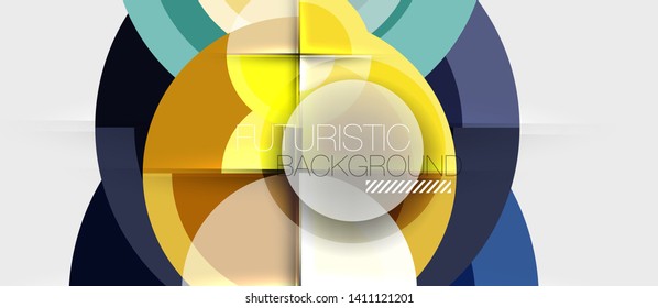 Geometric design abstract background - circles, modern business template