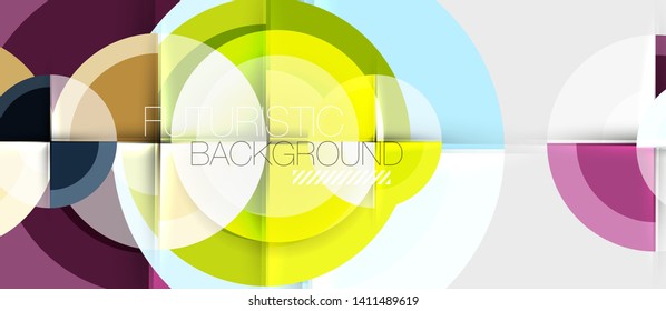 Fondo abstracto de diseño geométrico - círculos, vector