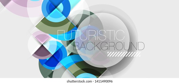 Geometric design abstract background - circles, modern business template