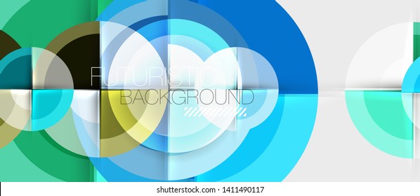 Geometric design abstract background - circles, modern business template
