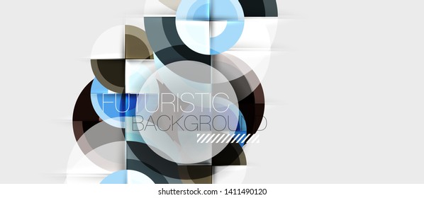 Geometric design abstract background - circles, modern business template