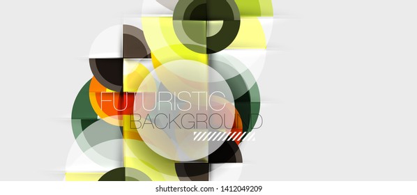 Fondo abstracto de diseño geométrico - círculos, vector