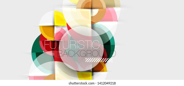 Fondo abstracto de diseño geométrico - círculos, plantilla de negocio moderna