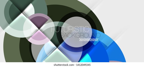 Fondo abstracto de diseño geométrico - círculos, plantilla de negocio moderna