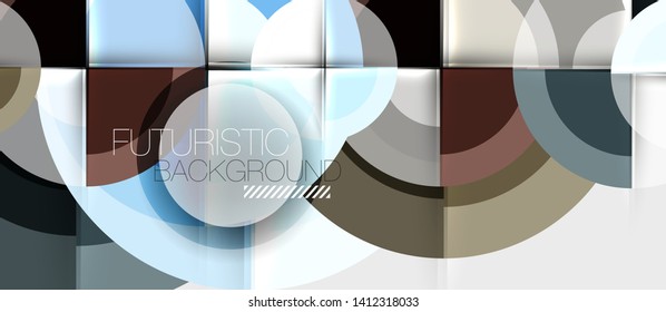 Geometric design abstract background - circles, modern business template