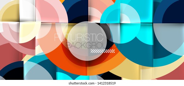 Abstrakter geometrischer Hintergrund - Kreise, Vektorgrafik