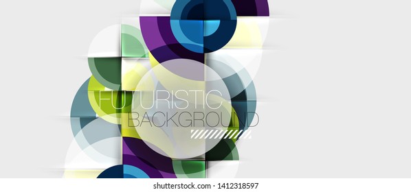 Geometric design abstract background - circles, modern business template