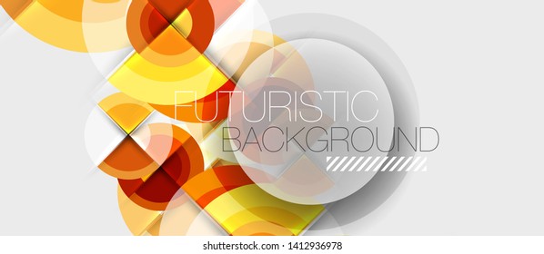 Geometric design abstract background - circles, vector