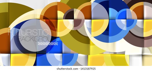 Geometric design abstract background - circles, modern business template