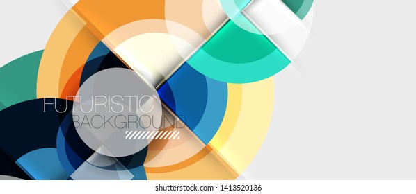 Geometric design abstract background - circles, vector