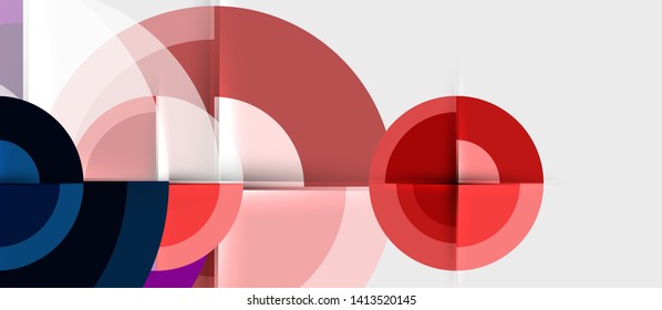 Geometric design abstract background - circles, vector