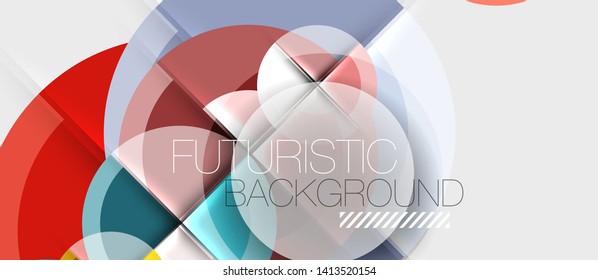 Geometric design abstract background - circles, modern business template