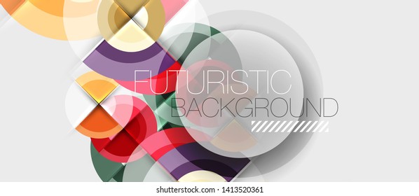 Fondo abstracto de diseño geométrico - círculos, vector