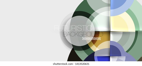 Geometric design abstract background - circles, modern business template