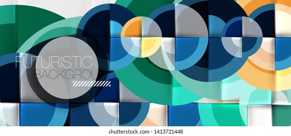 Fondo abstracto de diseño geométrico - círculos, vector