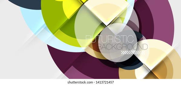 Geometric design abstract background - circles, vector