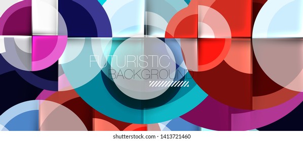 Geometric design abstract background - circles, modern business template