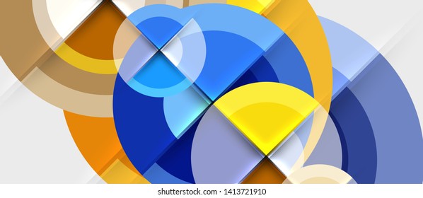 Geometric design abstract background - circles, modern business template