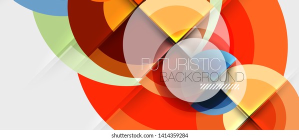 Geometric design abstract background - circles, vector
