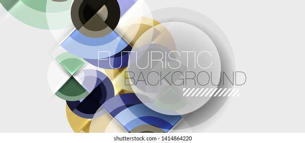 Geometric design abstract background - circles, modern business template
