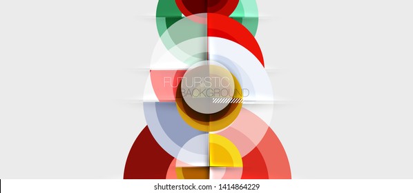 Geometric design abstract background - circles, vector