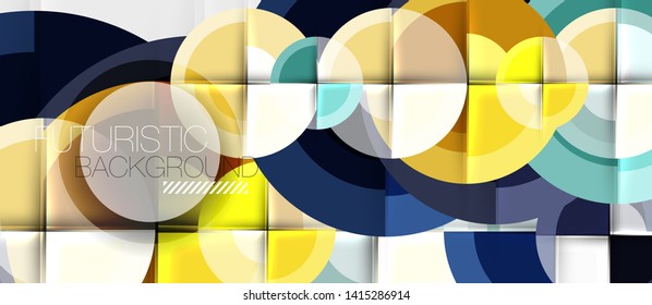 Geometric design abstract background - circles, modern business template