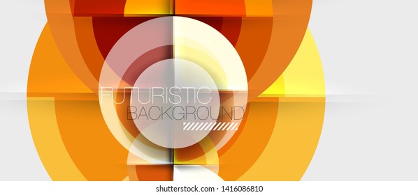 Geometric design abstract background - circles, vector
